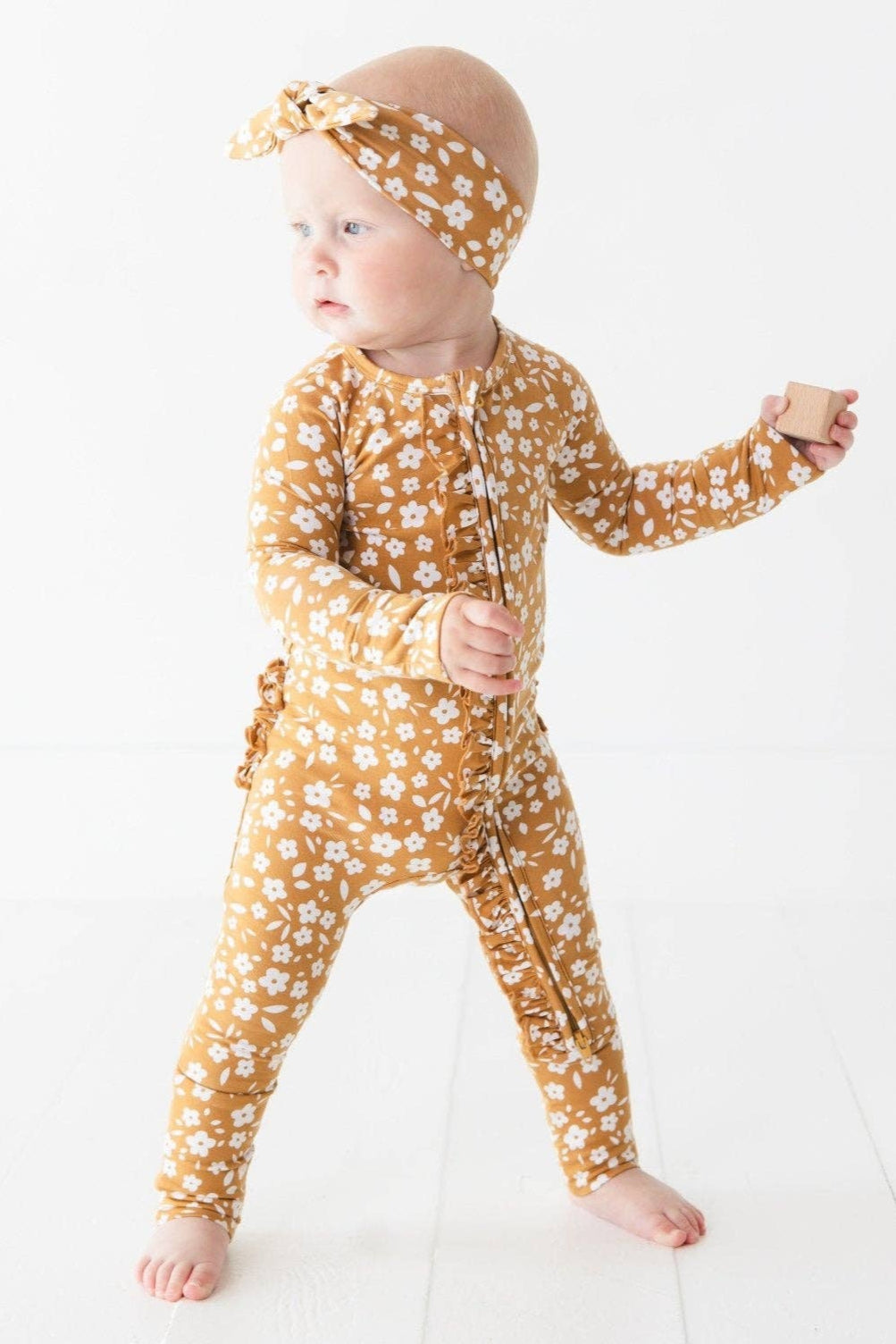 Jammie Session Bamboo Romper - Honey Blooms (Final Sale)