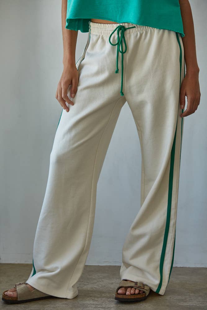 Women's Knit  French Terry Pants - Cream