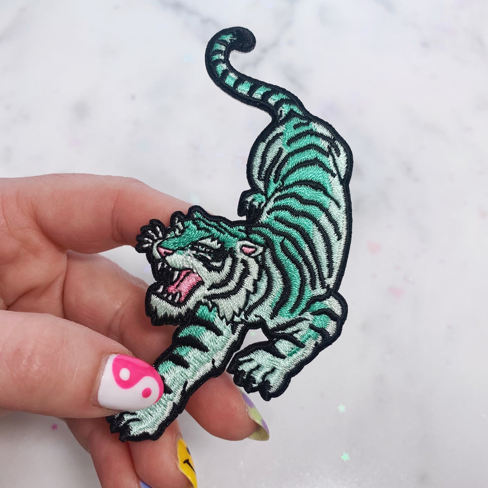 Wildflower + Co. Patch - Aqua Tiger