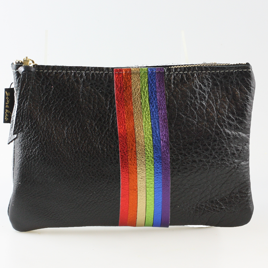 Zina Kao - The Thin Rainbow Carter Metallic Clutch - Rose
