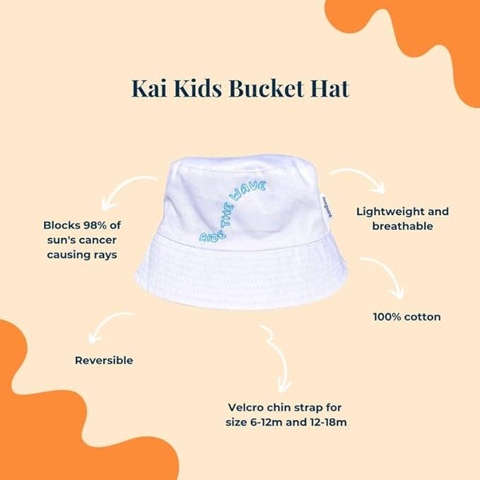 Sunguard - Kai Kids Bucket Hat - White Wave