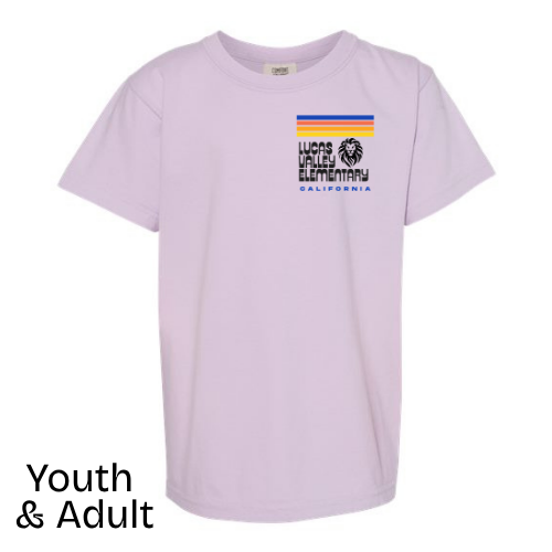 LVE Spirit Wear T-Shirt - Orchid w/ Stripe Logo