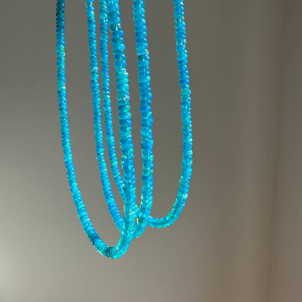 Anokhi Green Handmade Gemstone Necklace - Sky Blue Opal