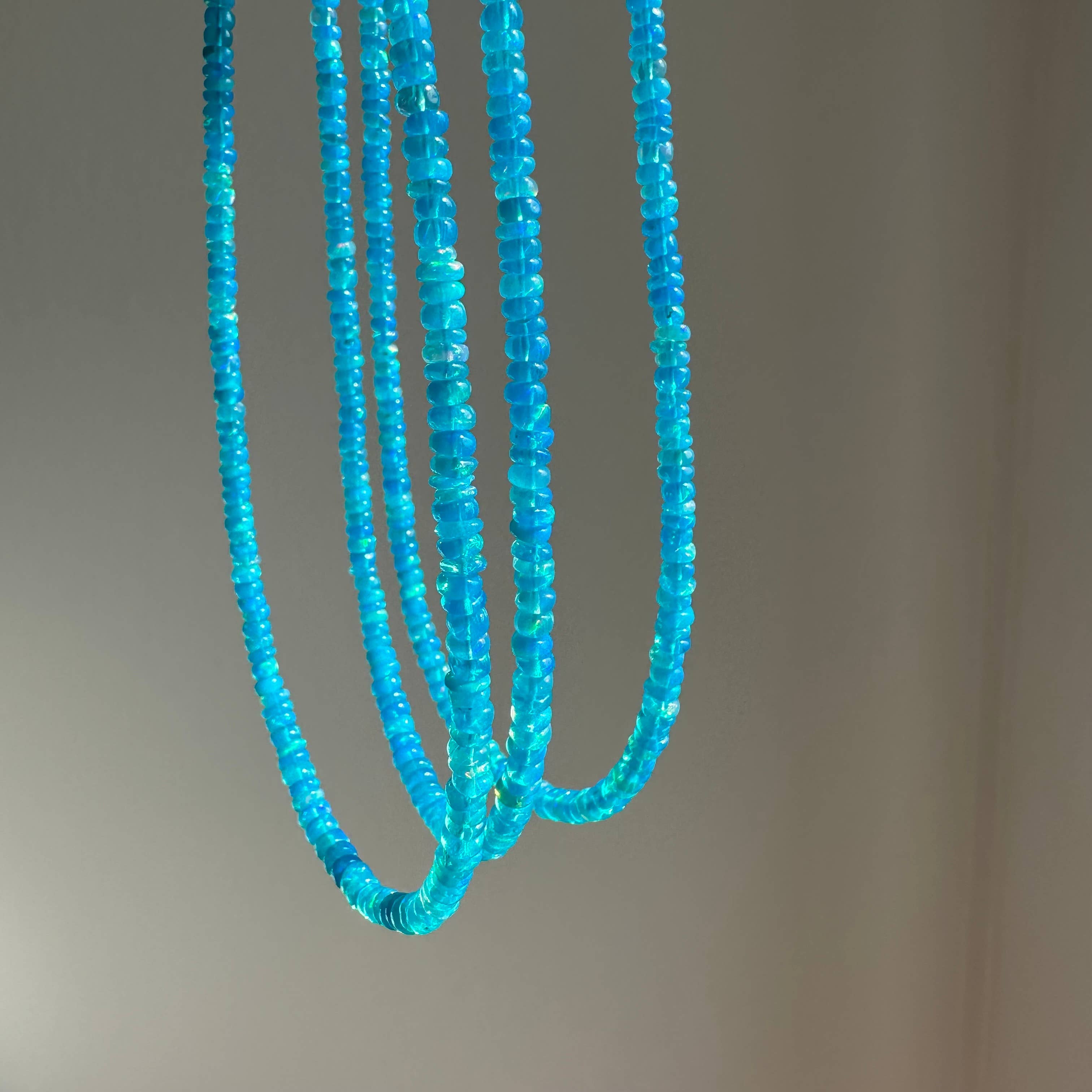 Anokhi Green Handmade Gemstone Necklace - Sky Blue Opal