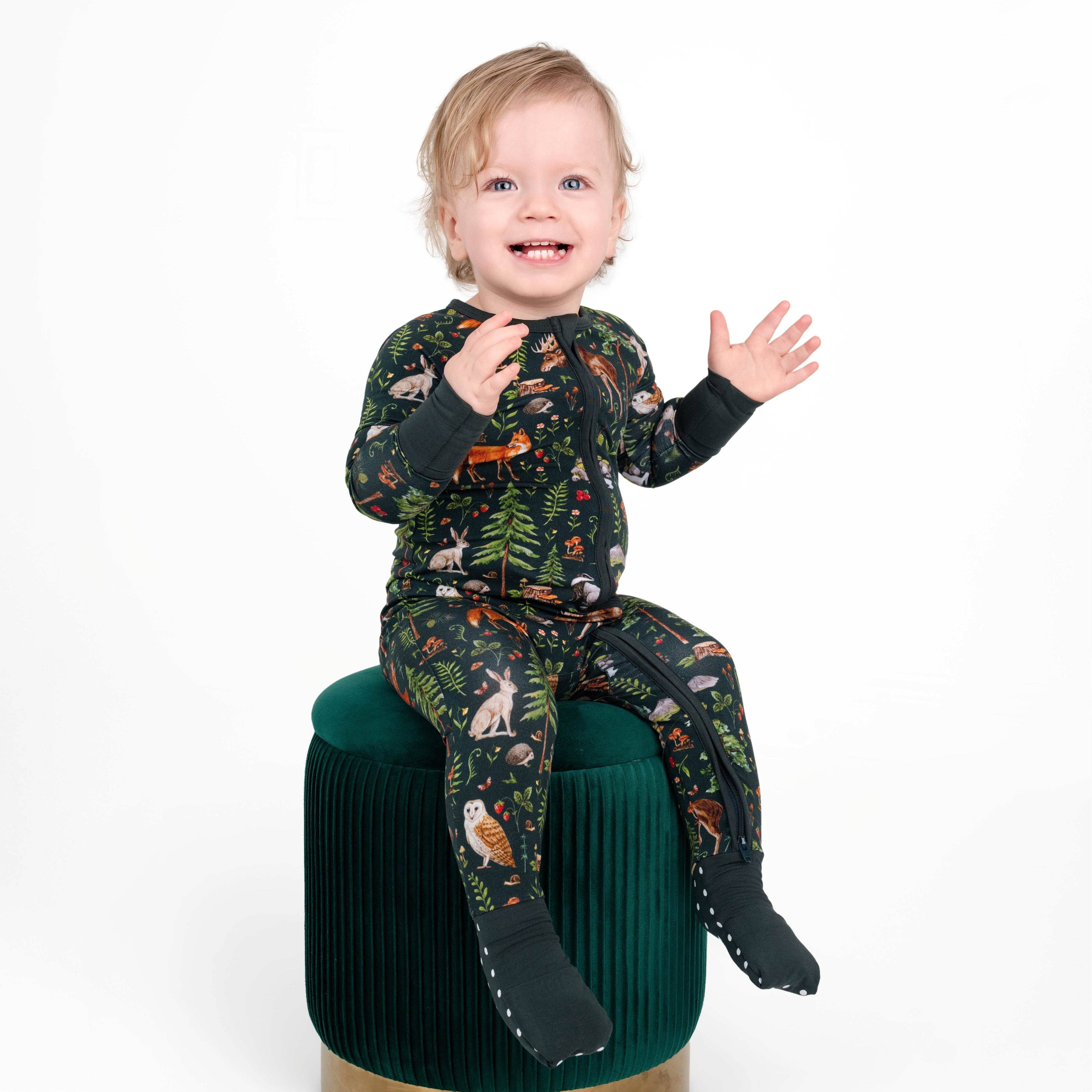 Jammie Session Bamboo Romper - Wood You Be My Friend