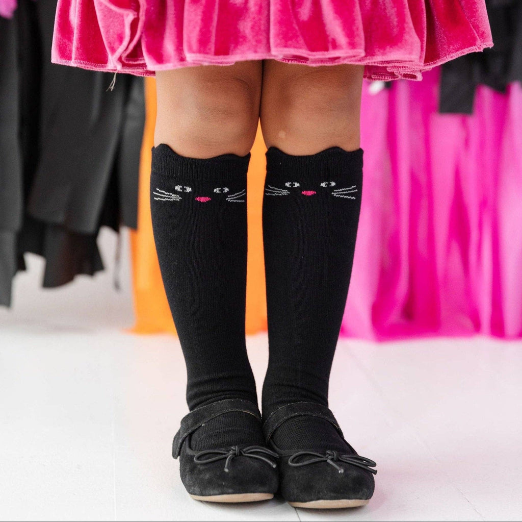 Little Stocking Co. Knee High Socks - Black Cat