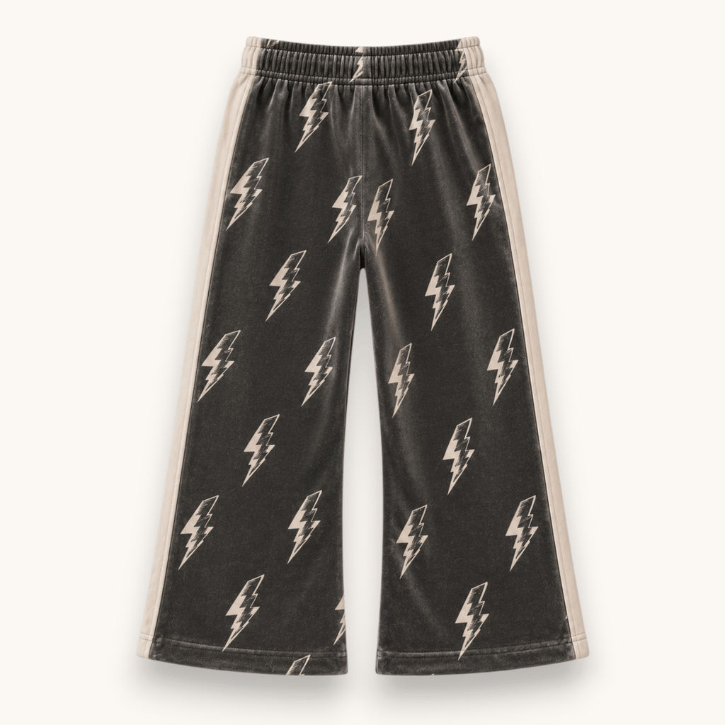 Best Day Ever Kids - Thunderbolt Velvet Retro Sweat Pant
