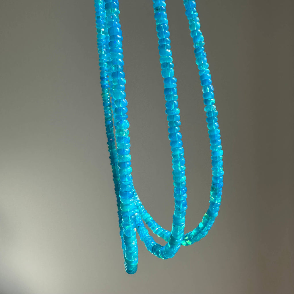 Anokhi Green Handmade Gemstone Necklace - Sky Blue Opal