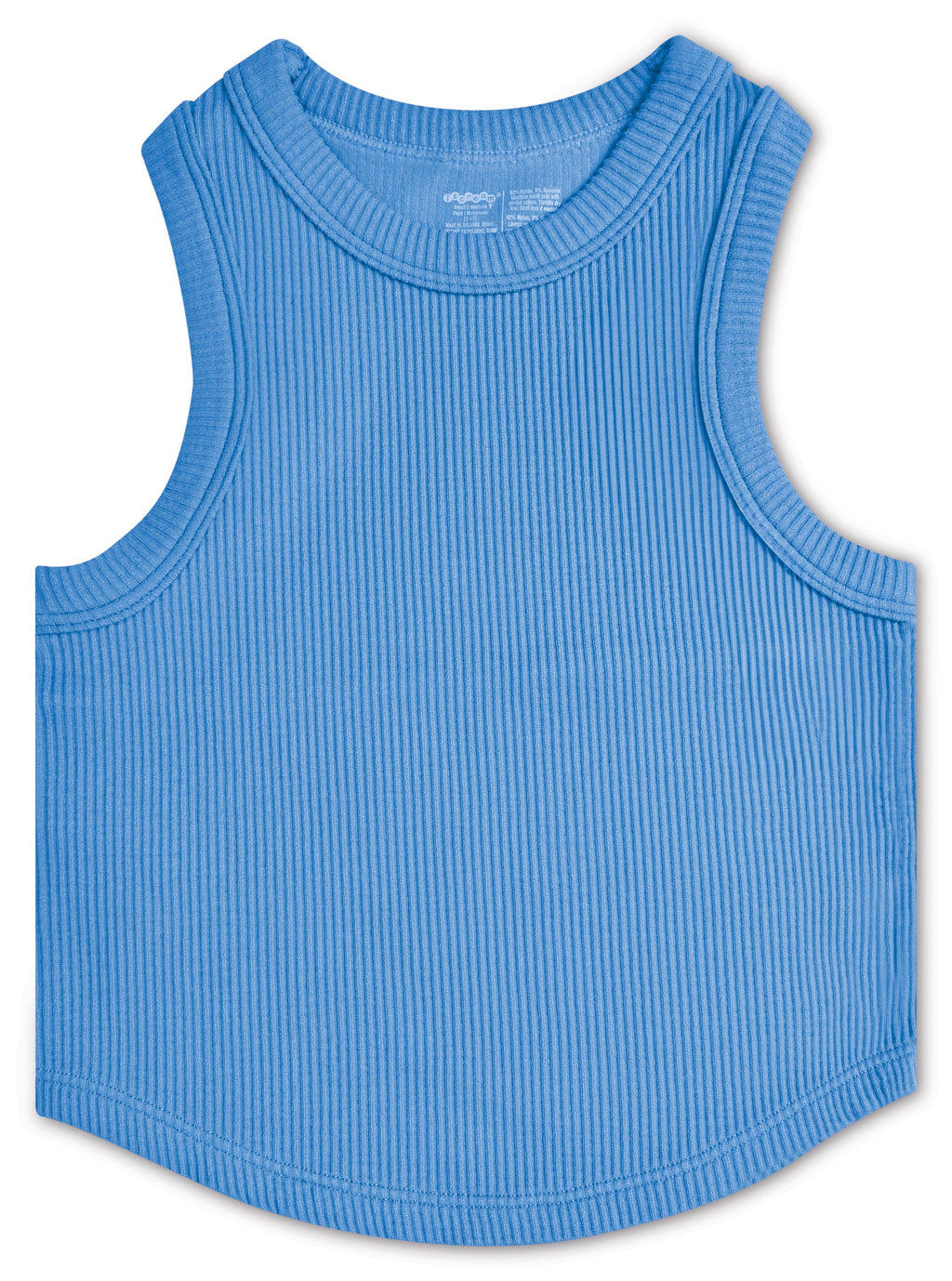 Iscream - Ribbed Cropped Racer Back Top - Bright Blue