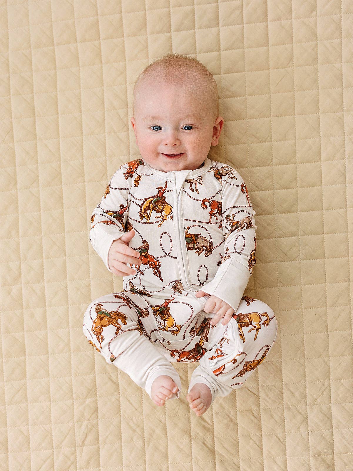 Lucky Panda Kids Bamboo Zip Romper - Rodeo Club