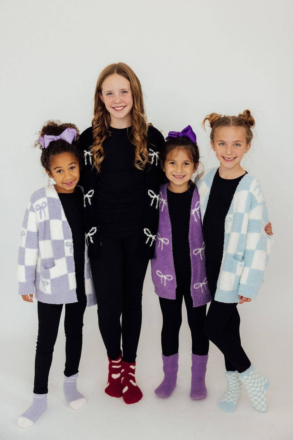 Mila & Rose - Lilac/Coconut Bow Cozy Socks