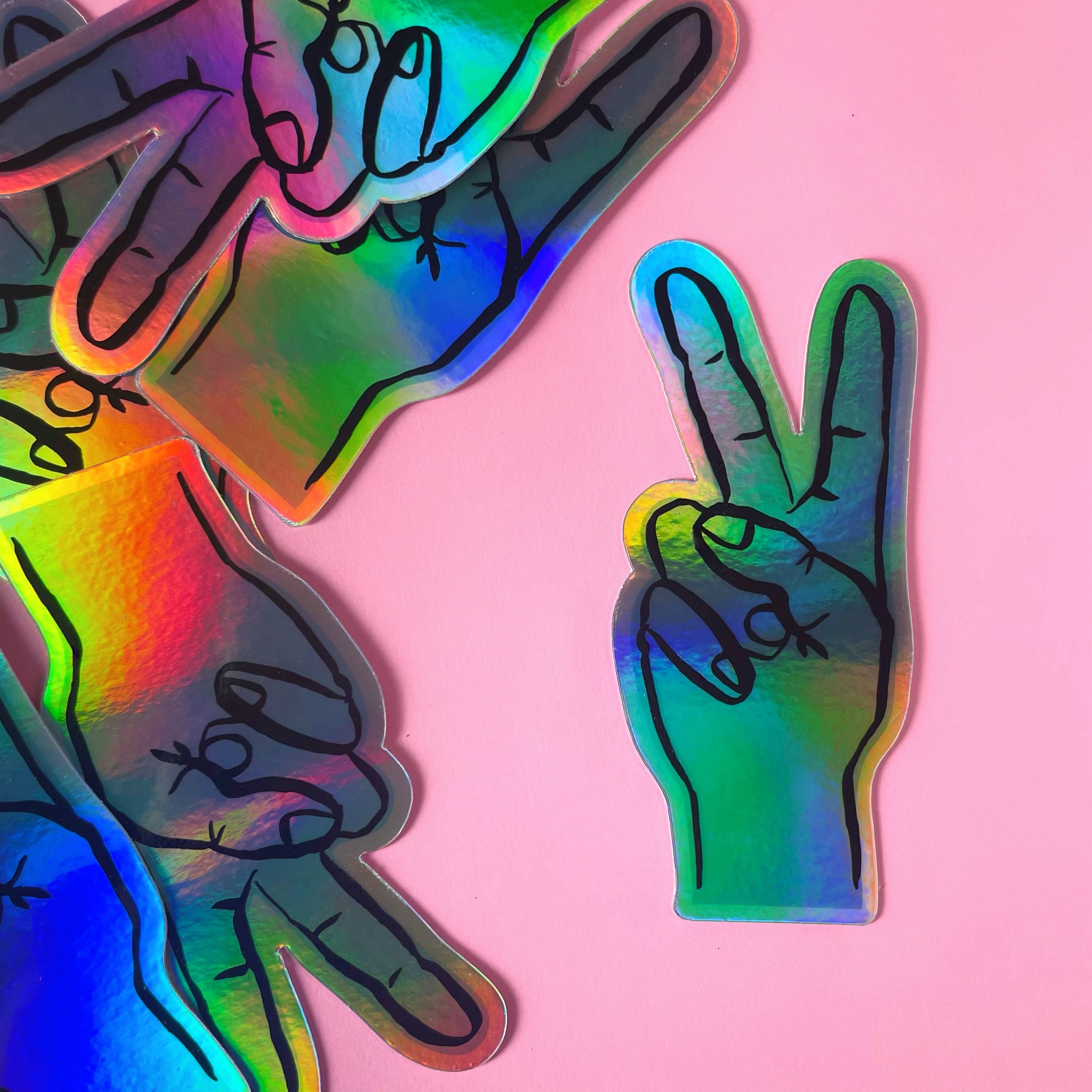 Pier Six Press - Peace! Holographic Vinyl Sticker