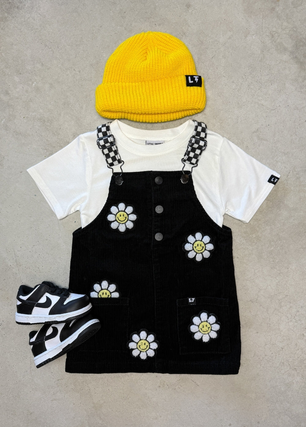 Little Trouble - Little Bloomer Corduroy Dress - Black