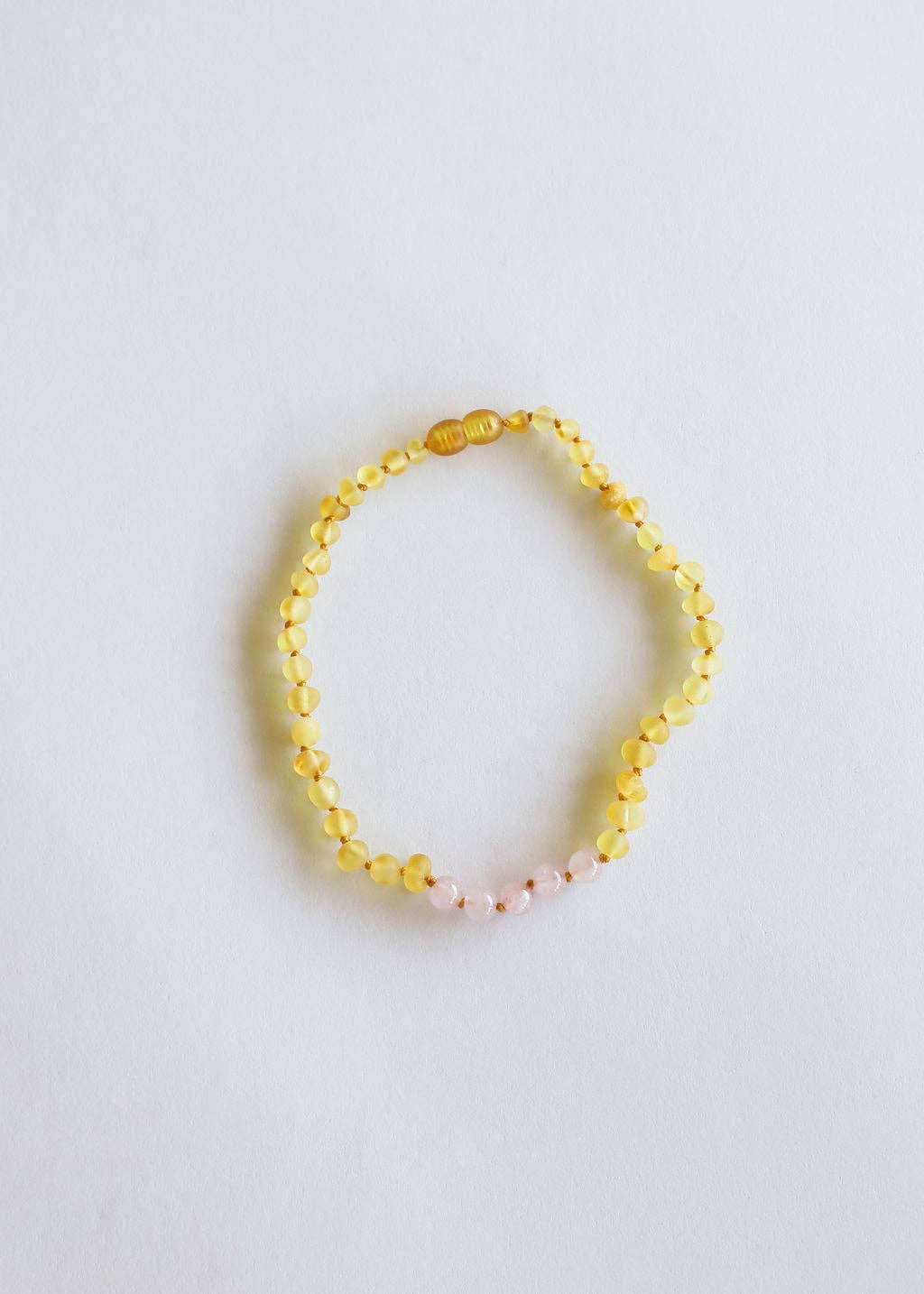 CanyonLeaf - Raw Honey Baltic Amber + Rose Quartz || Necklace