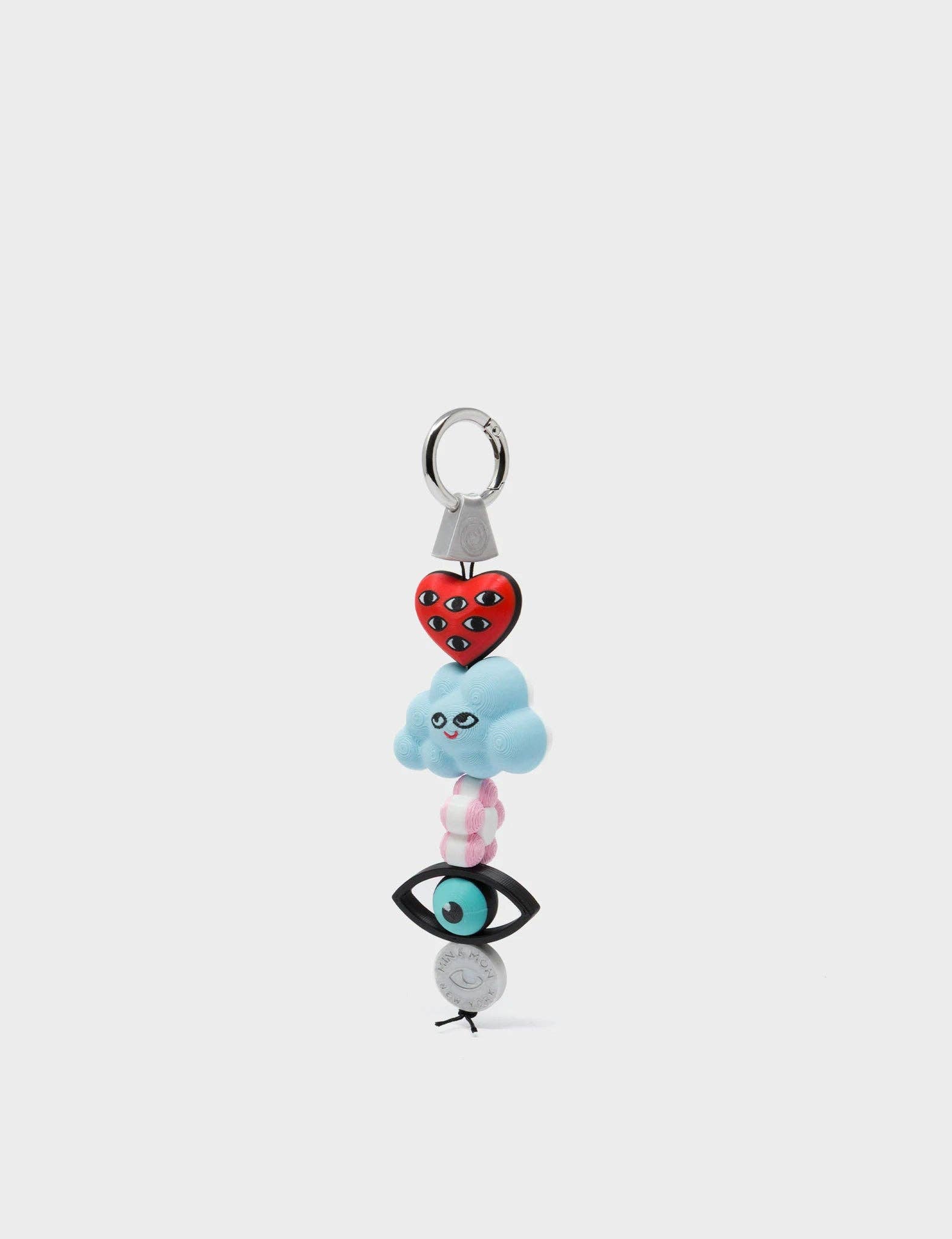 Min & Mon - Cloudette Charm - Red and Pink 3D Printed Bioplastic Keychain