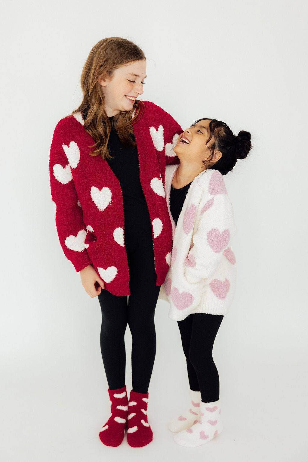 Mila & Rose - Coconut/Light Pink Heart Cozy Socks