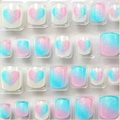 Polish Me Silly Press On Nails - Ombre Hearts