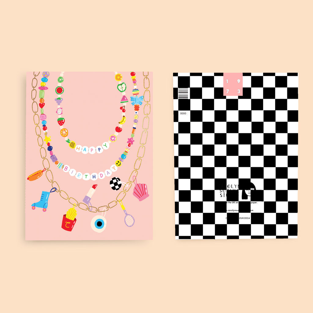 Carolyn Suzuki Birthday Card - Festival Beads