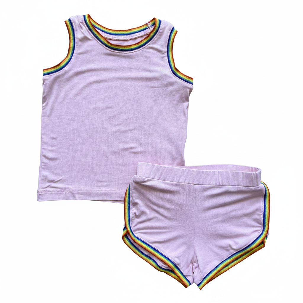 Rowdy Sprout - Rainbow Roller Girl Pookie Short Set