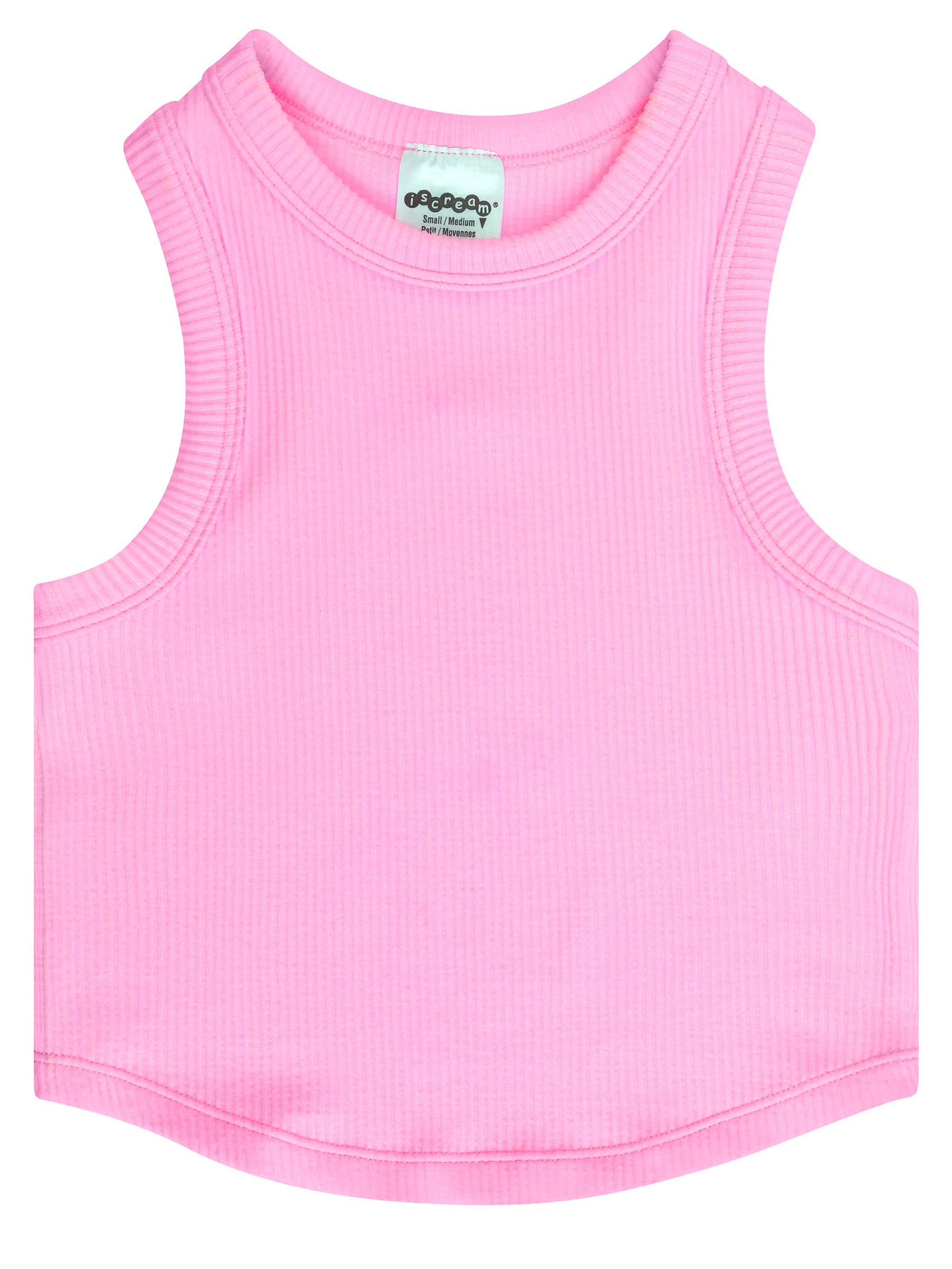 Iscream - Ribbed Cropped Racer Back Top - Rose
