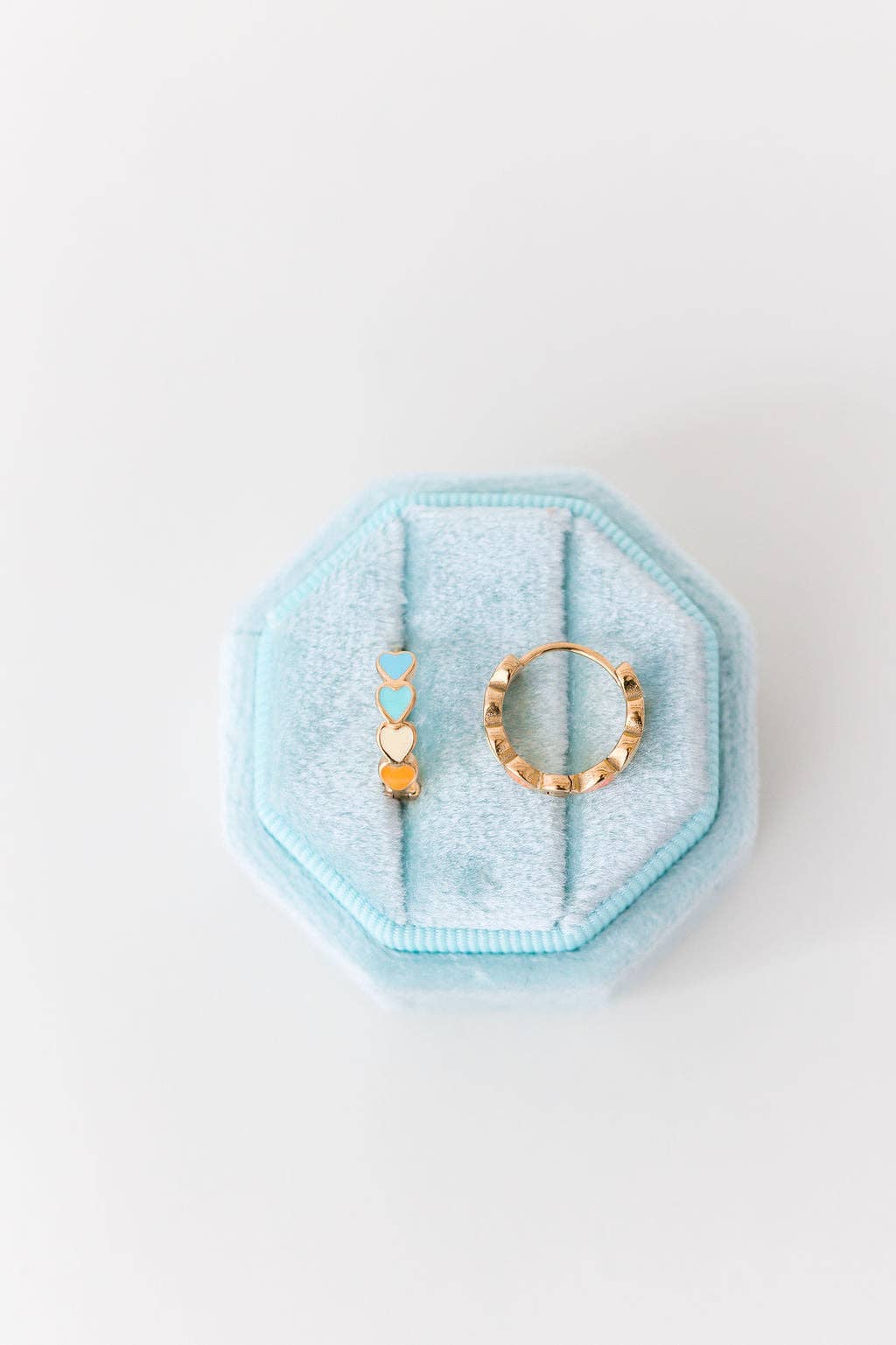 Desert Peach - Heart Chunky Huggie Hoops