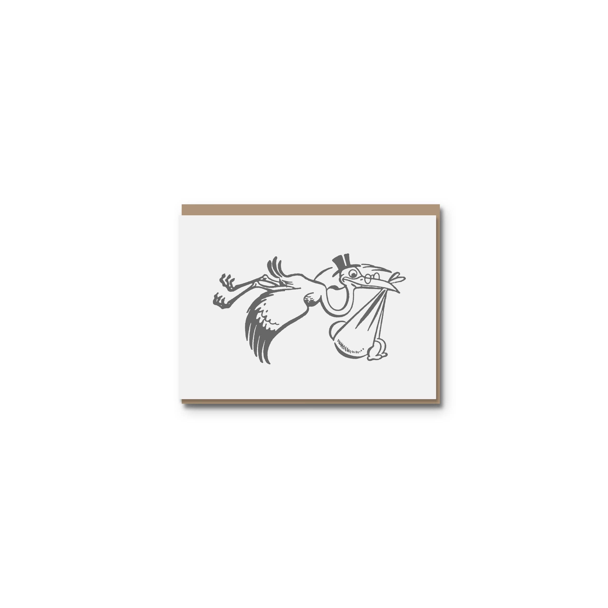 Sweet Bippy Press - Mini Stork Greeting Card
