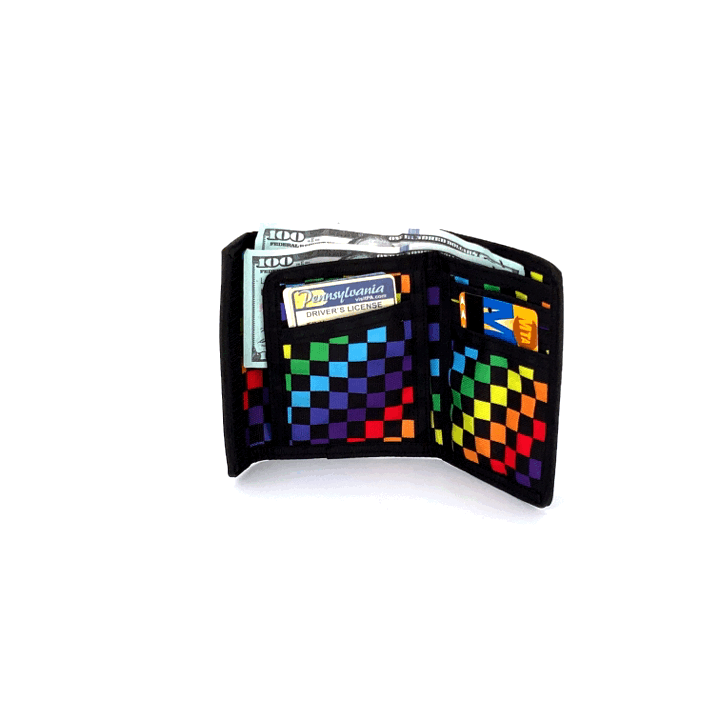 Fydelity - RFID Bifold Wallet (Rainbow Check)