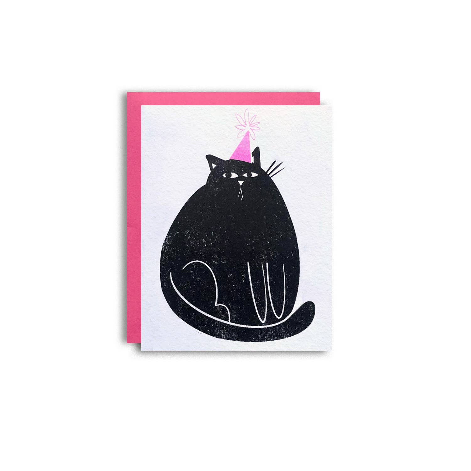Pier Six Press Risograph Greeting Card - Party Cat Birthday