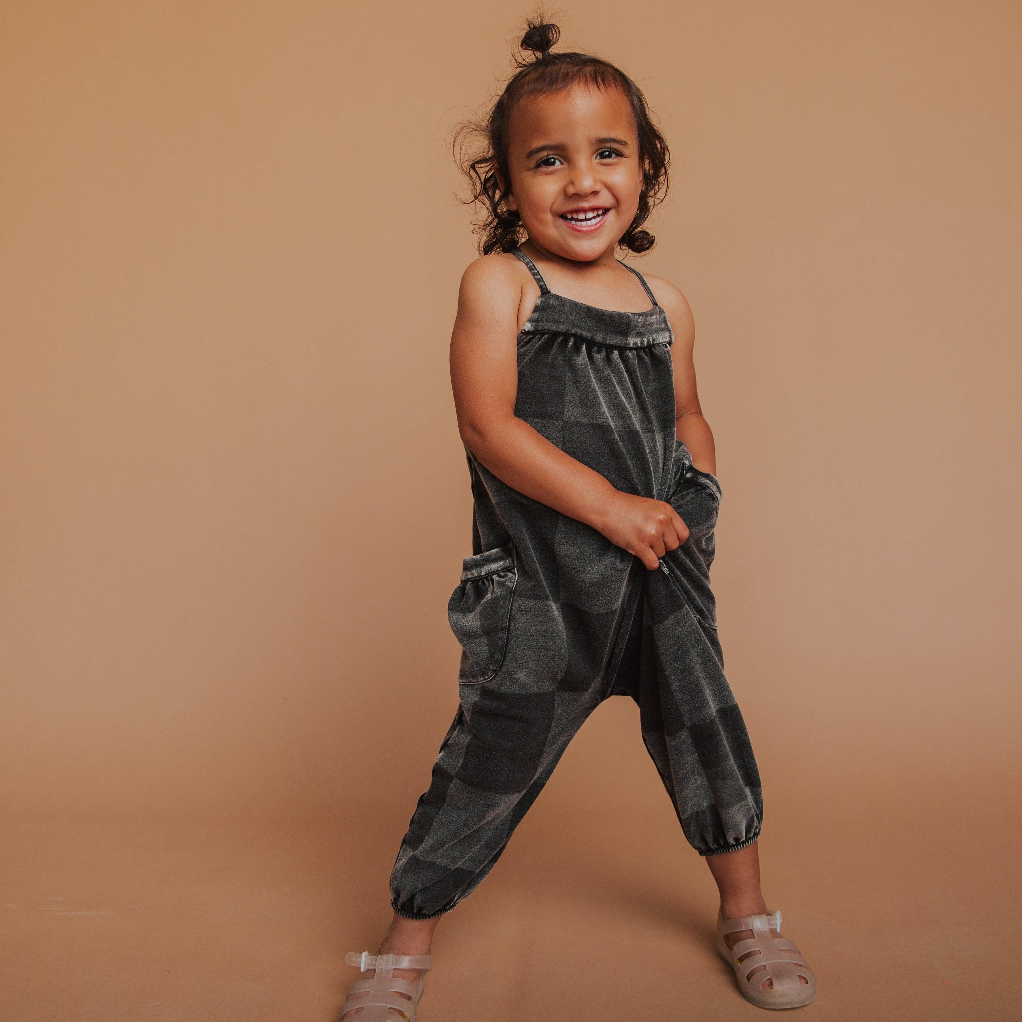 RAGS Strappy Jumper - Black Denim Check