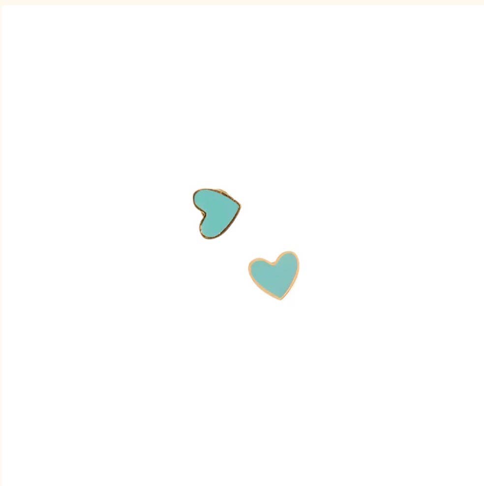 Pip Pop Post - Enamel Heart Stud Earring - Neon Pink