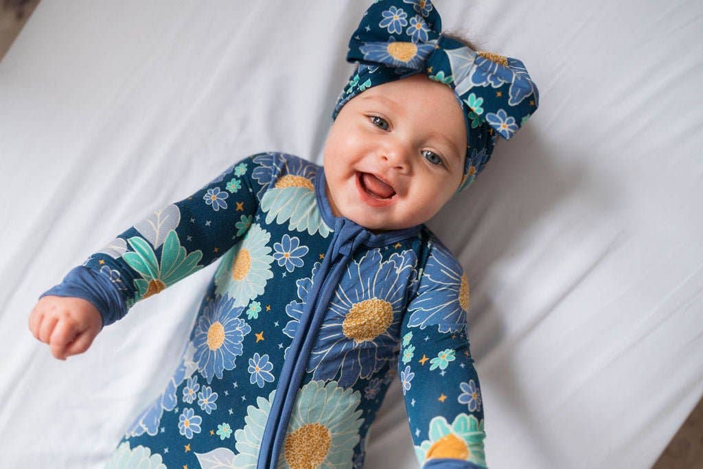 Jammie Session Bamboo Romper - Bluepsie Daisy