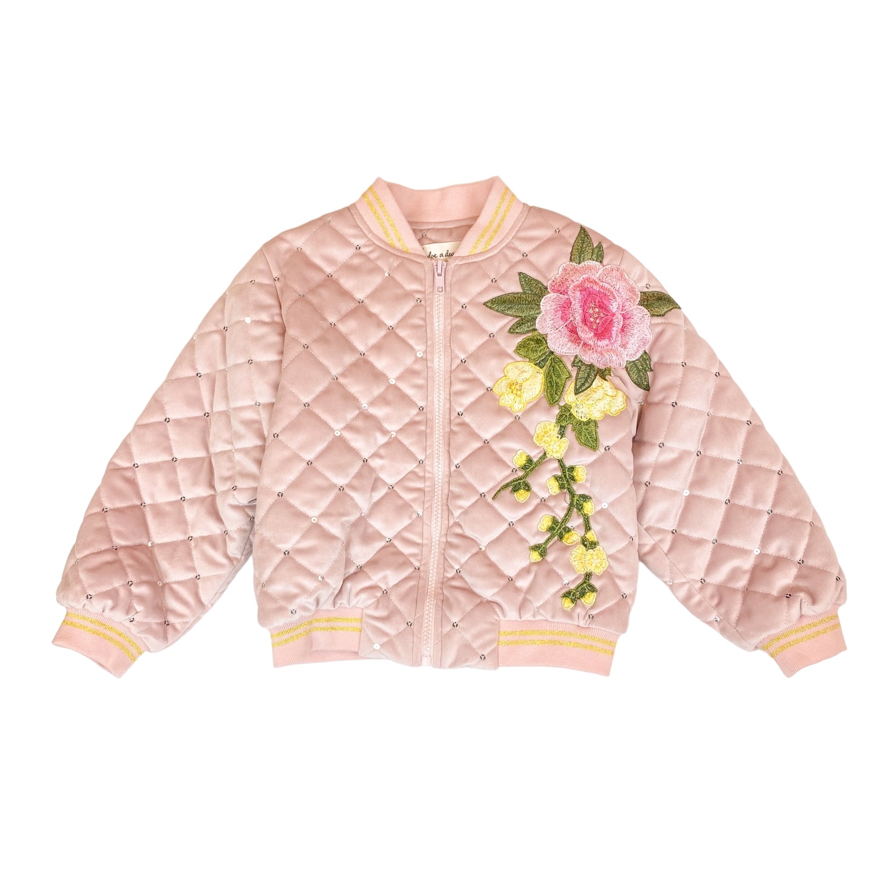 Doe A Dear Quilted Jacket - Embroidered Floral