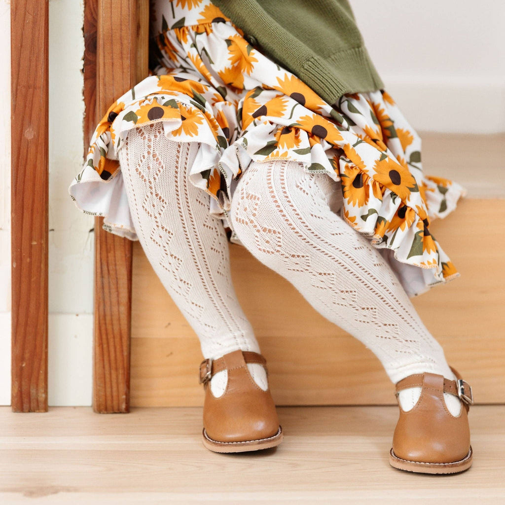 Little Stocking Co. Fancy Knit Tights - Ivory