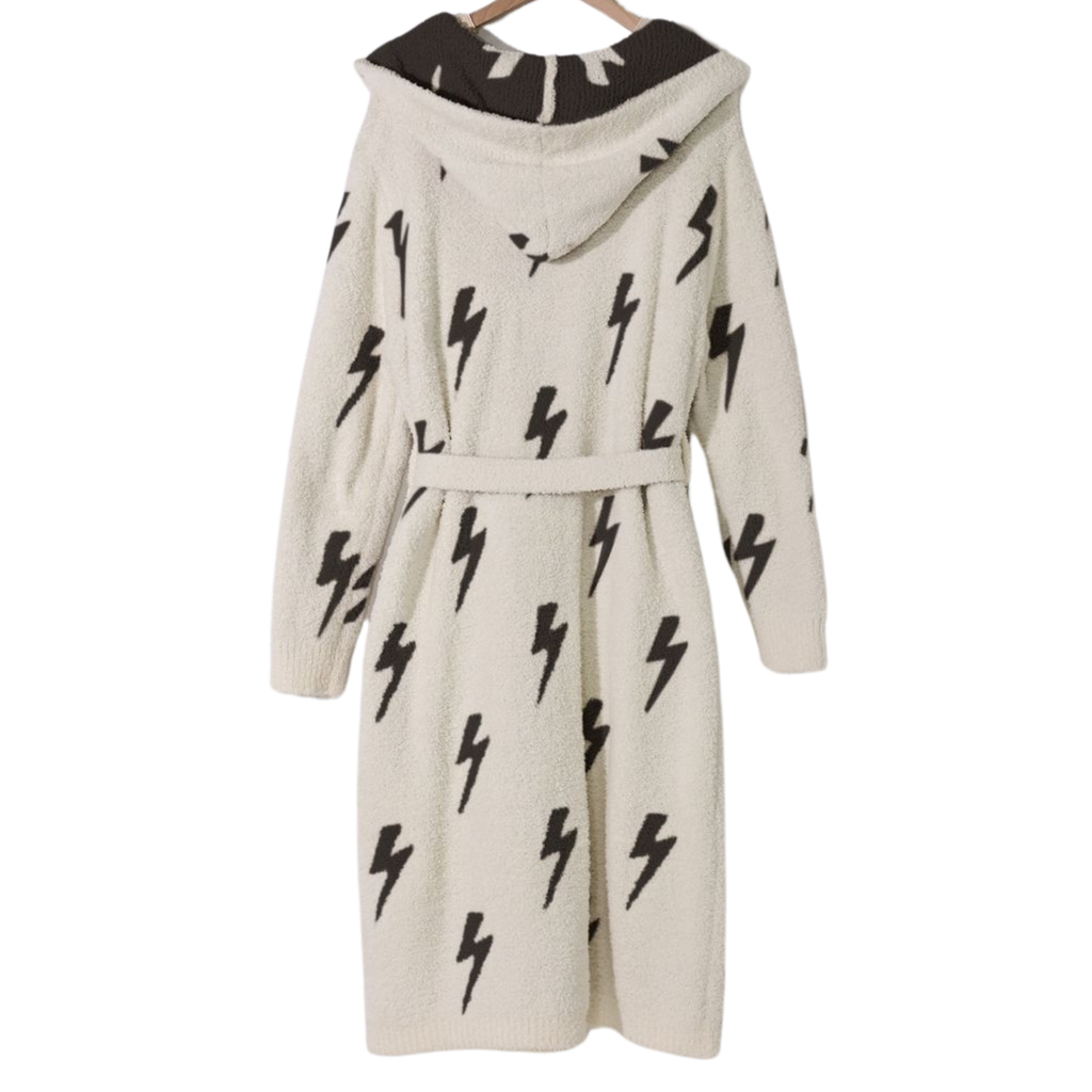 Local Beach Luxe Robe - Lightning Bolt (Sand/Cream)