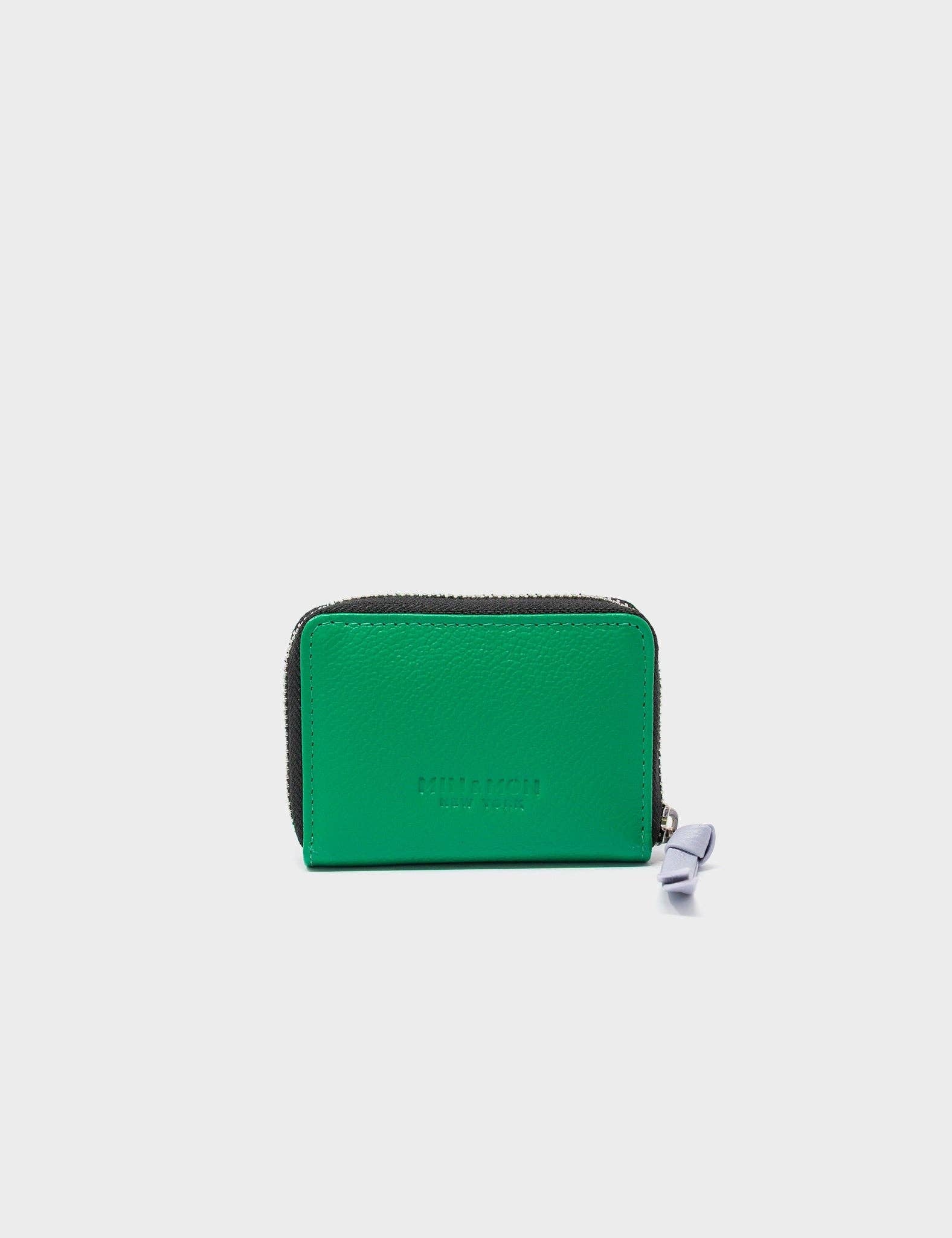 Min & Mon - Frodo Irish Green Leather Zip Around Wallet - Floralia Design