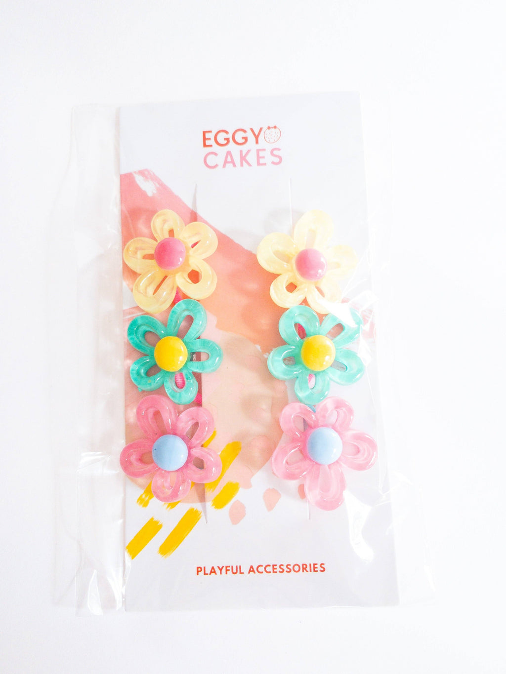 Eggy Cakes - Outlined Candy Flower Hair Ties