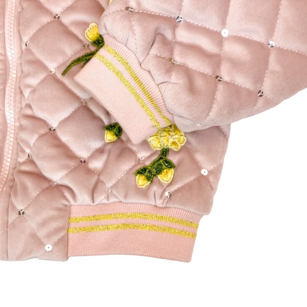 Doe A Dear Quilted Jacket - Embroidered Floral