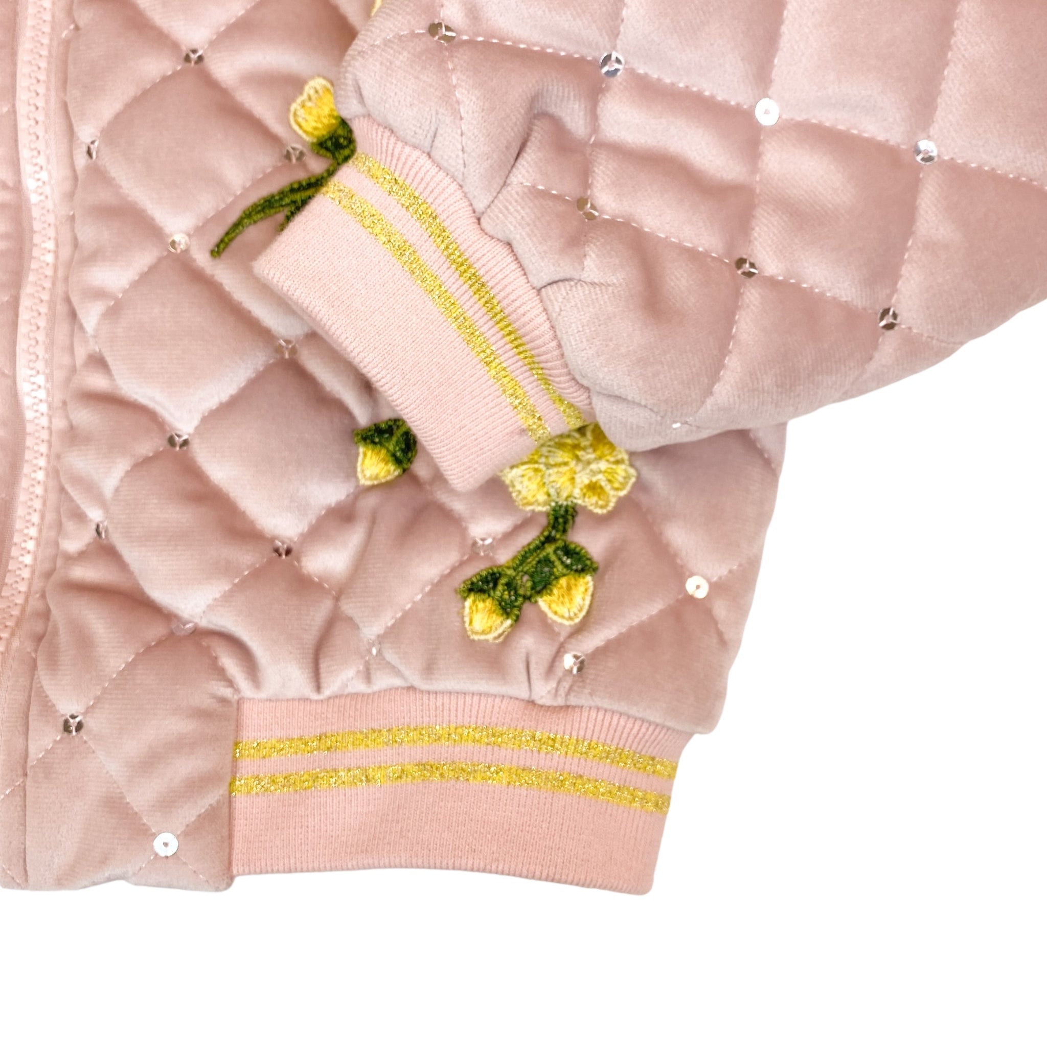 Doe A Dear Quilted Jacket - Embroidered Floral