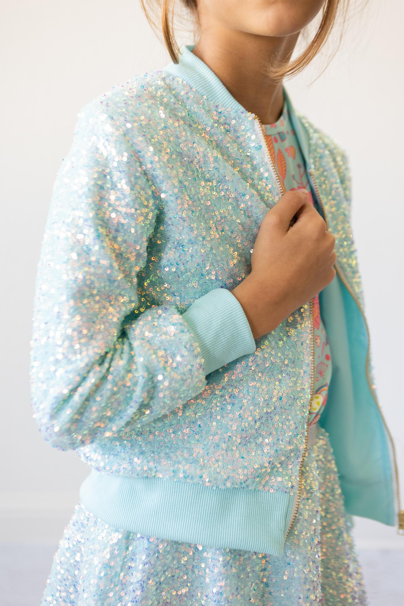 Mila & Rose Sequin Jacket - Aqua