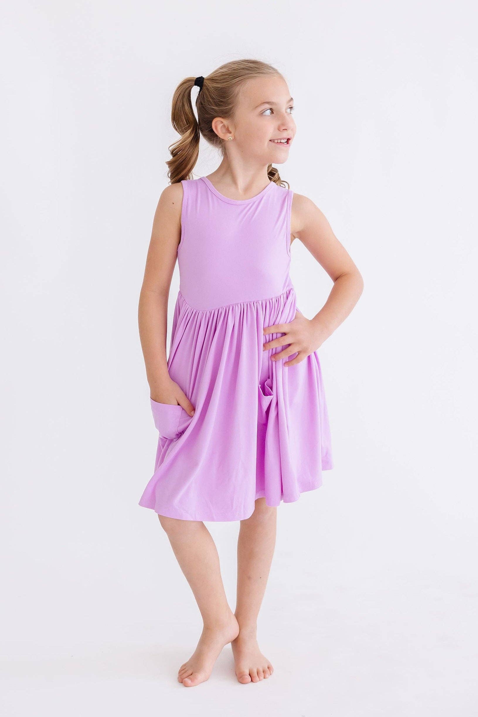 Mila & Rose Tank Pocket Twirl Dress - Bright Lilac