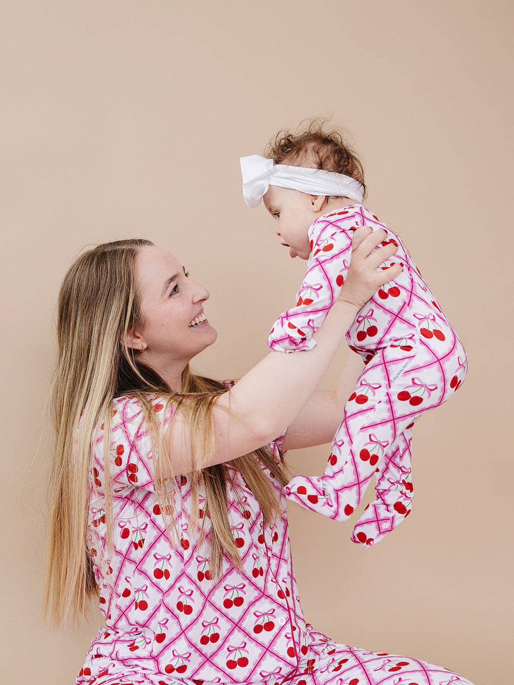 Lucky Panda Kids Bamboo Zip Romper - Cherry Bow