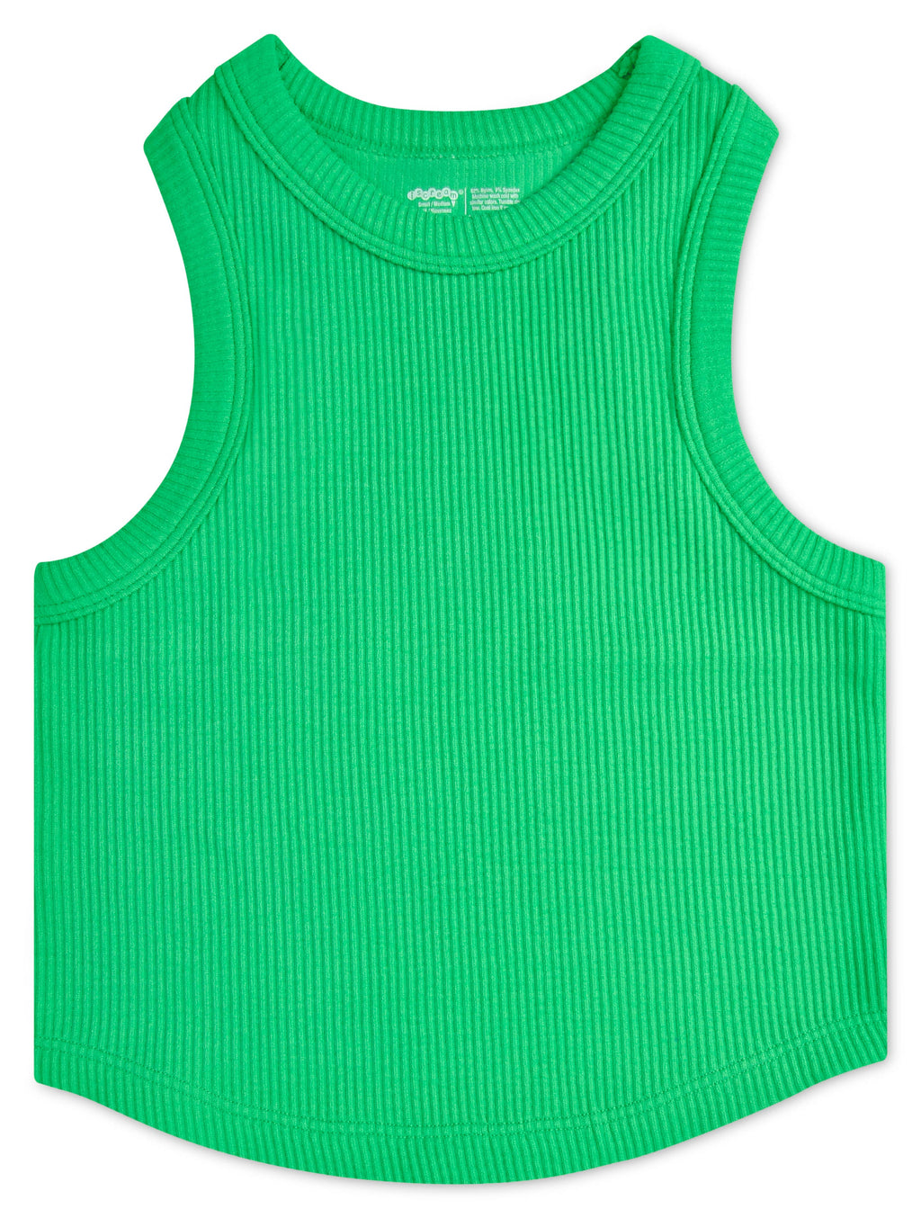 Iscream - Ribbed Cropped Racer Back Top - Glam Green