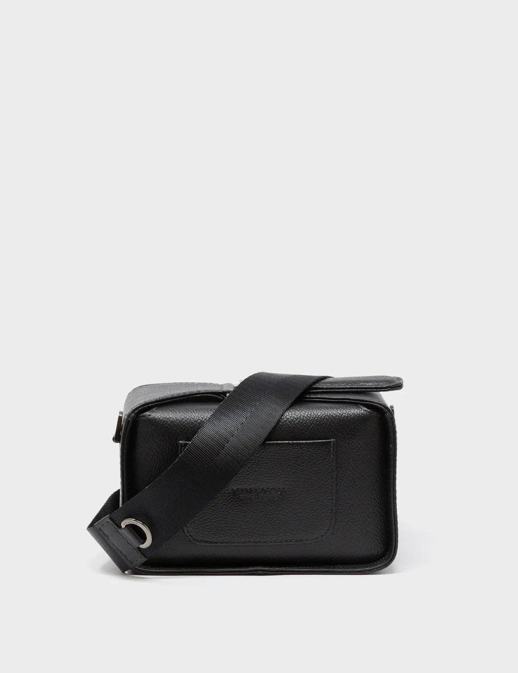 Min & Mon - Benji Micro Crossbody Black Leather Bag - Studs Pattern