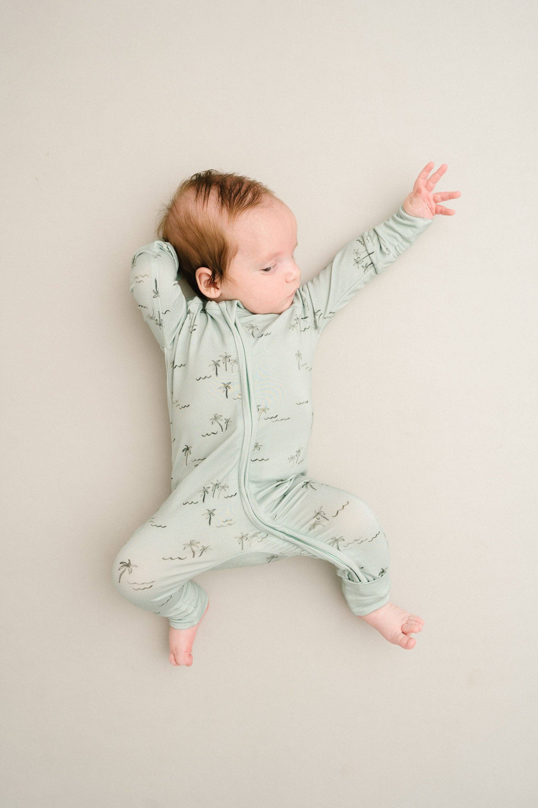 Little One Shop Bamboo Convertible Romper - Palm Breeze