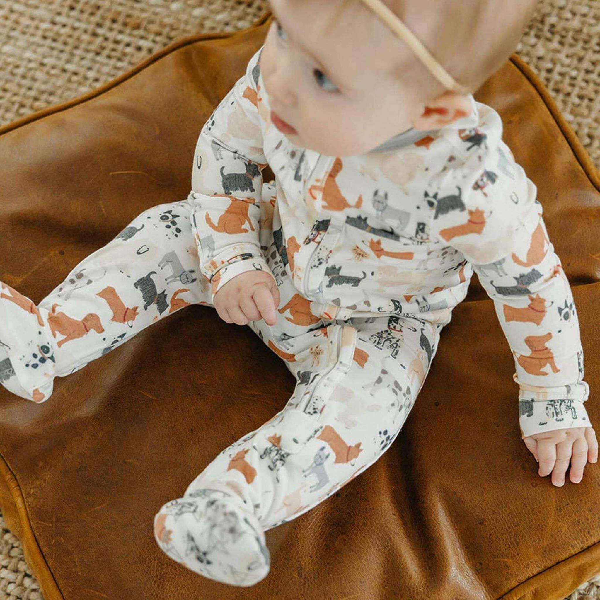 Copper Pearl Zip-Up Footie Pajama - Rufus
