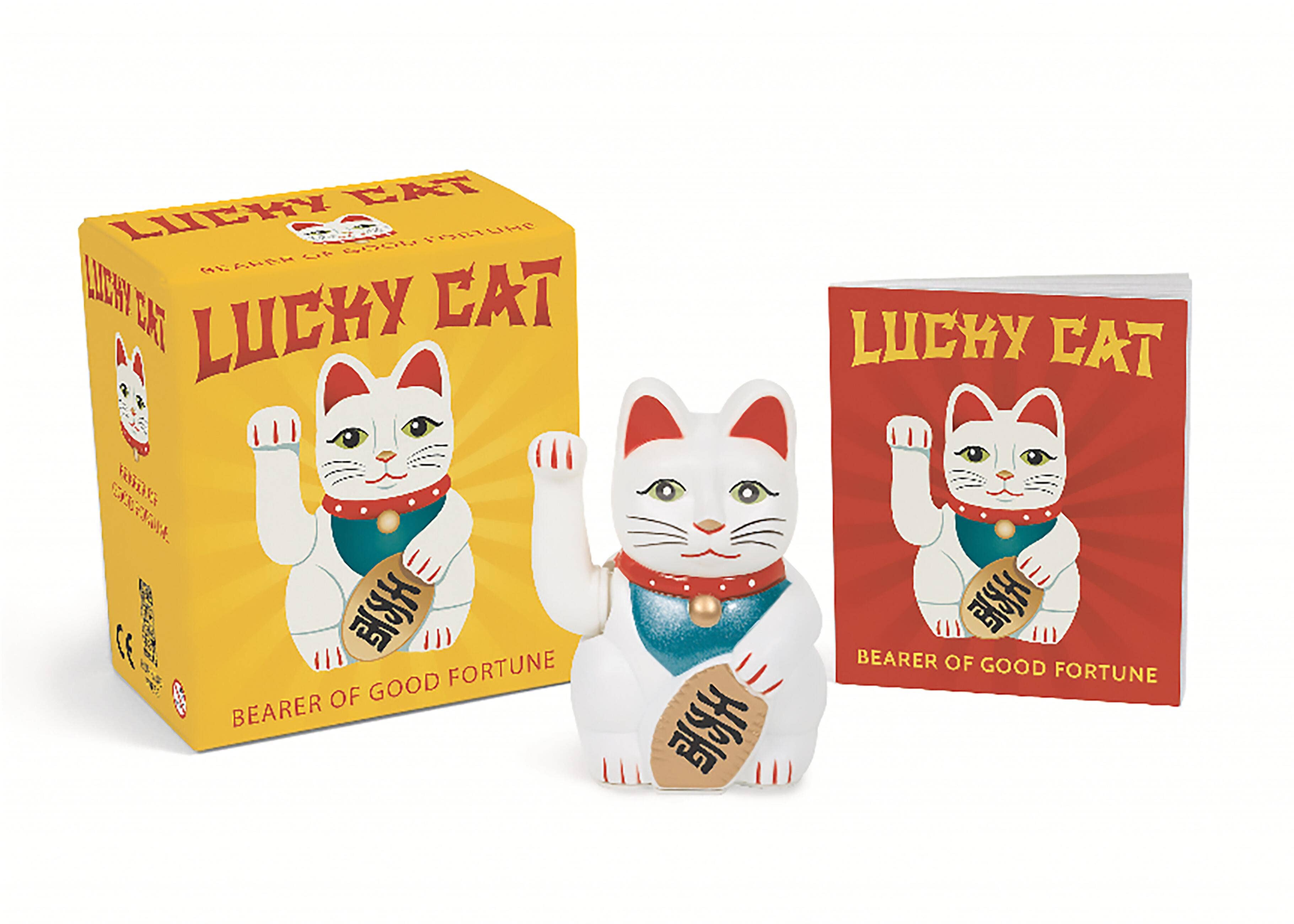 Lucky Cat: Bearer Of Good Fortune Figurine & Book