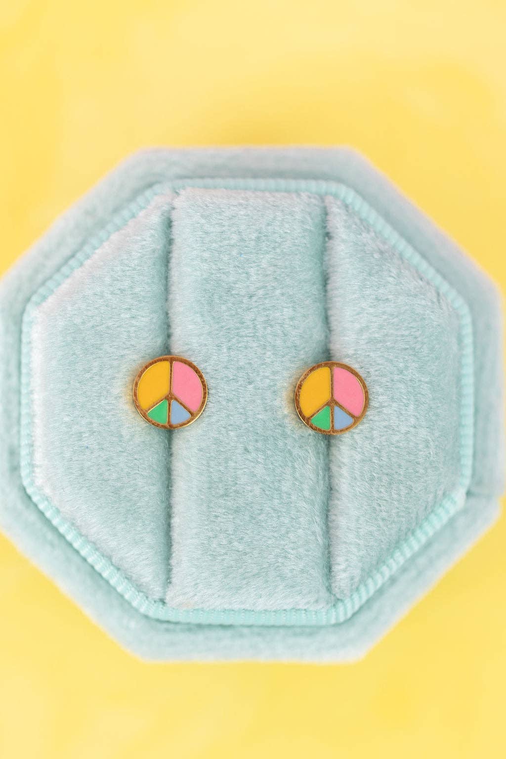 Desert Peach - Peace Sign Stud Earrings