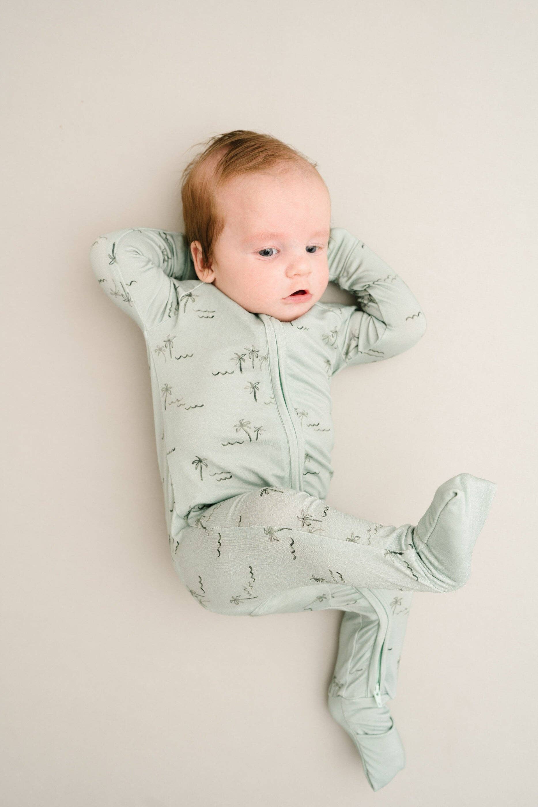 Little One Shop Bamboo Convertible Romper - Palm Breeze