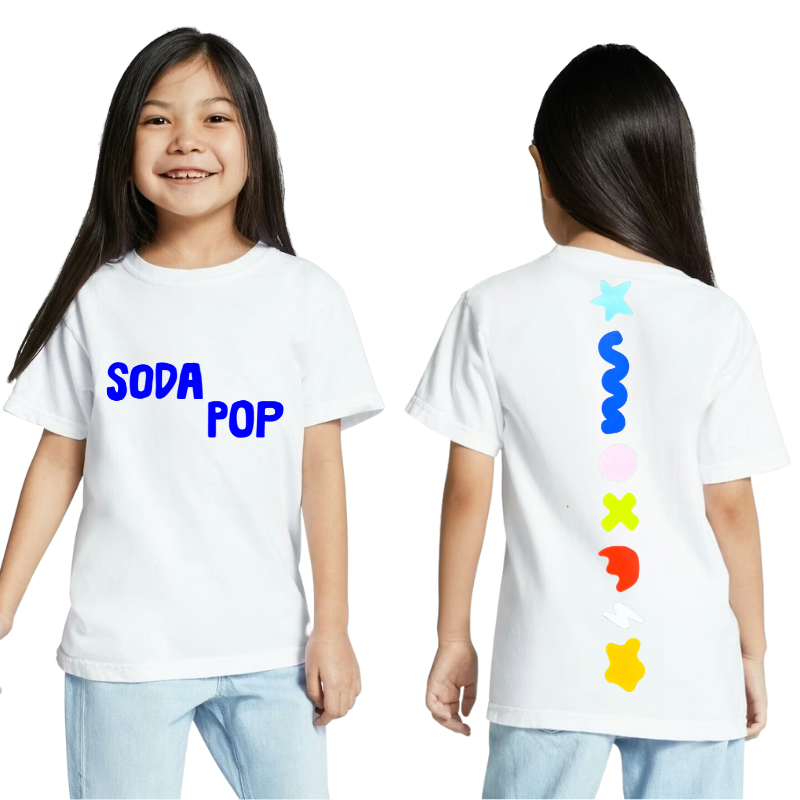 Soda Pop Youth T-Shirt - White/Blue