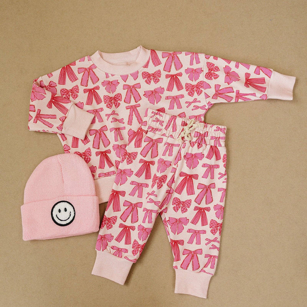 Lucky Panda Kids Jogger Set - Whimsy Bows (Final Sale)